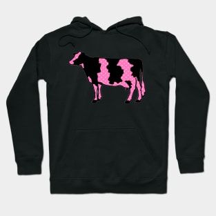 Pink Hearts Dairy Cow Silhouette  - NOT FOR RESALE WITHOUT PERMISSION Hoodie